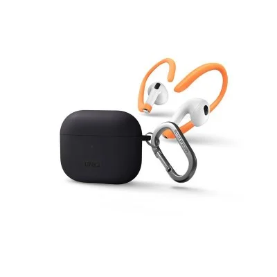 Uniq Nexo Active Hybrid Silicone Hang Case With Sports Ear Hooks For Airpods 3 - Grey